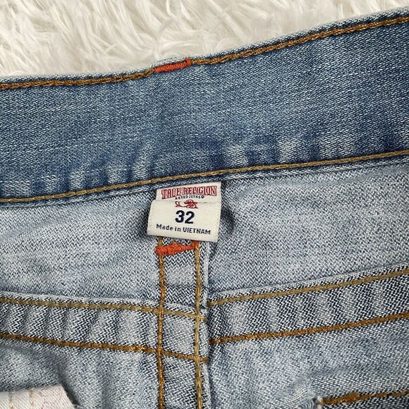 True Religion Blue Jean Shorts Straight Size 32 - Picture 3 of 6